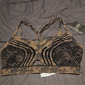 Savage X Fenty Black and Gold Mesh Bralette